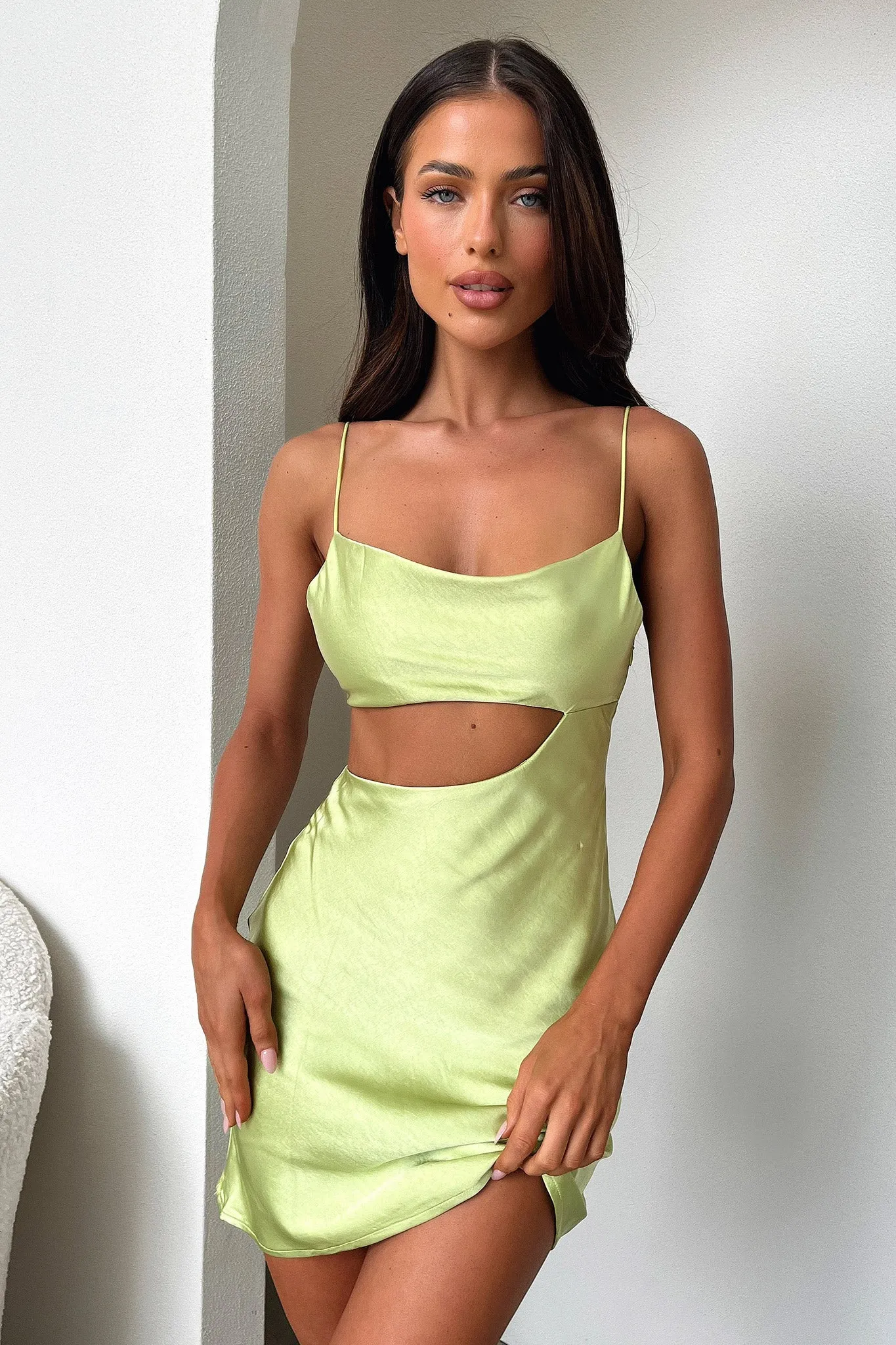 Oasis Mini Dress - Green Runway Vibe