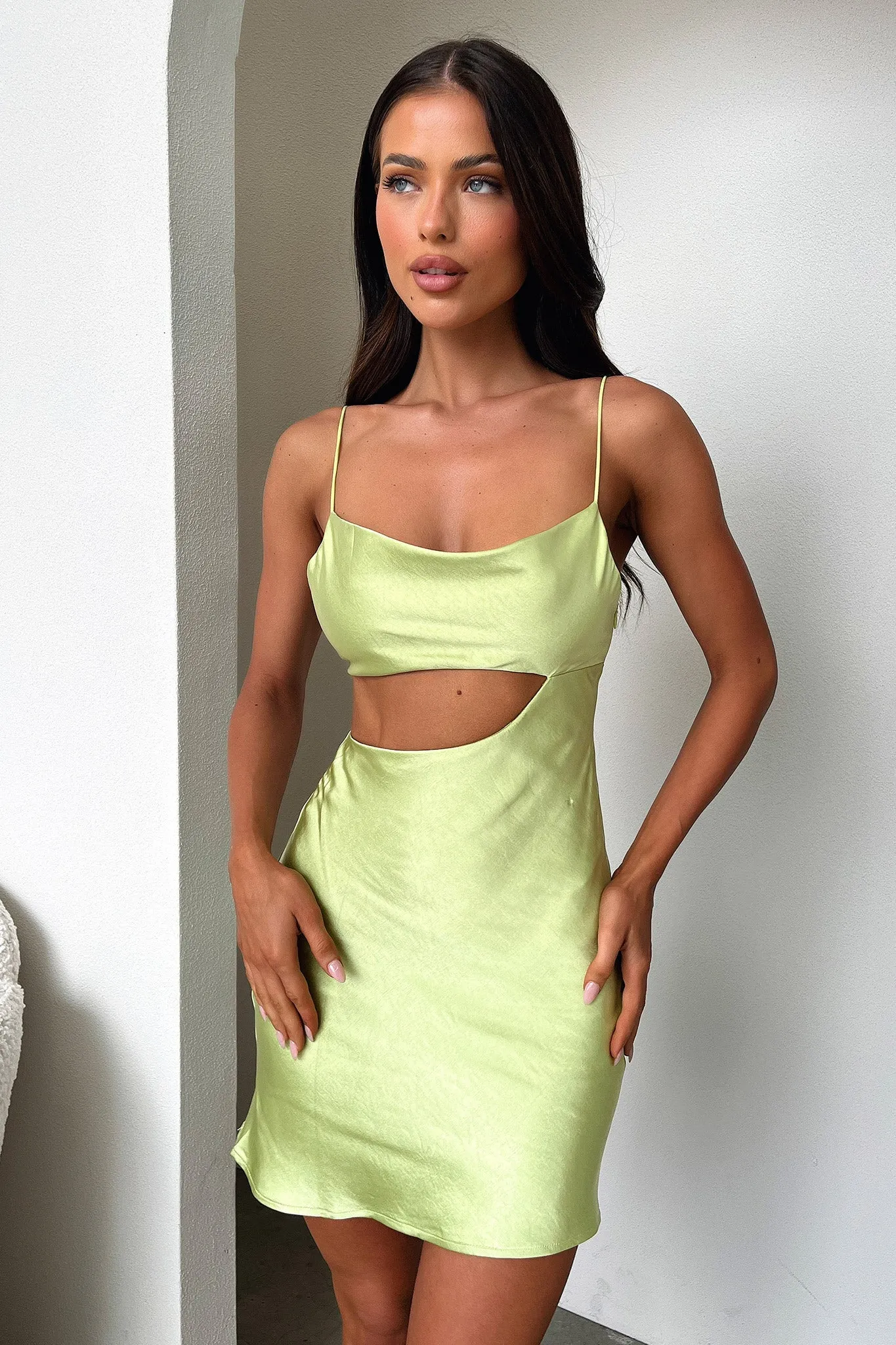 Oasis Mini Dress - Green Vibrant Look Glitter Mode