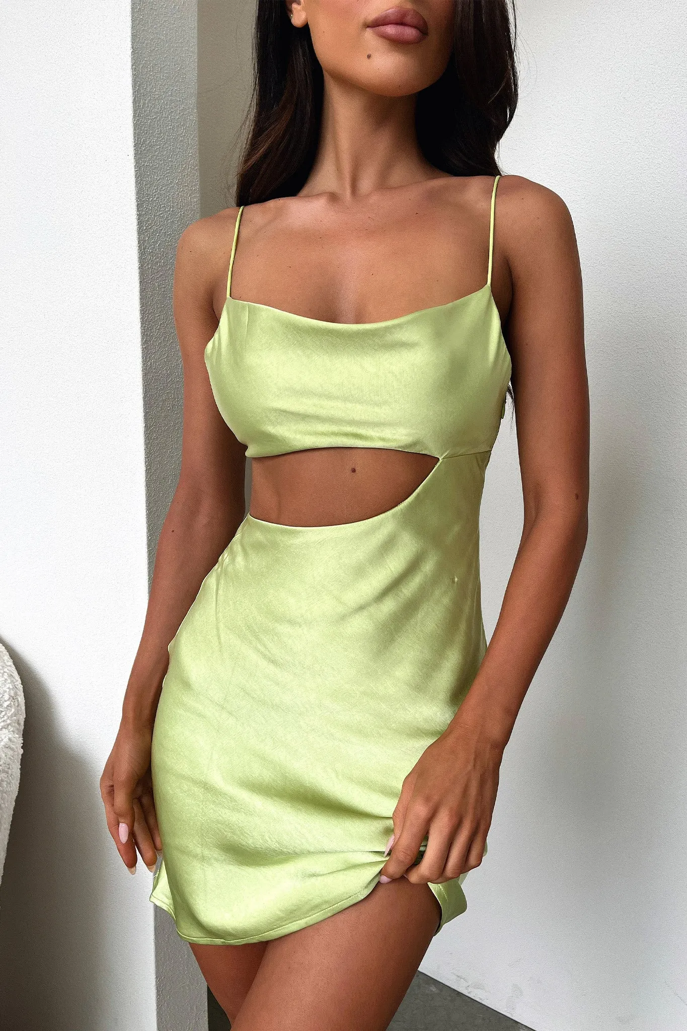 Casual Day Out Oasis Mini Dress - Green