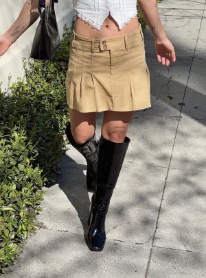 Bold Cut UV Protection Amira Mini Skirt Beige