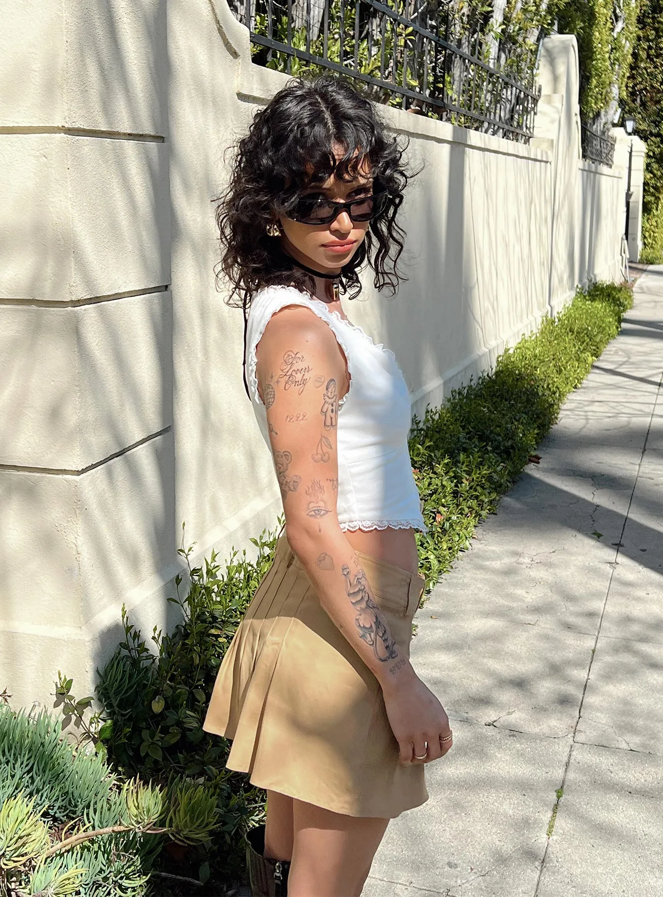 quick dry Amira Mini Skirt Beige