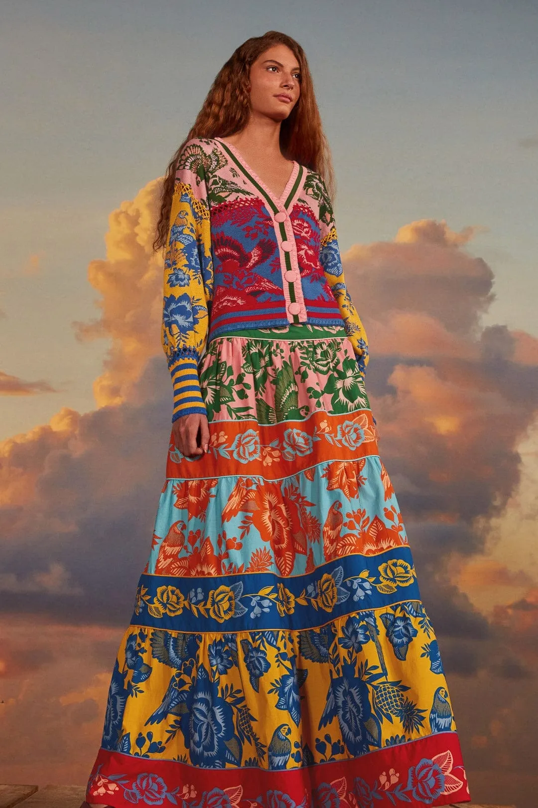 Lace Garden Tiered Maxi Skirt Breezy Mood Relaxed Vibes