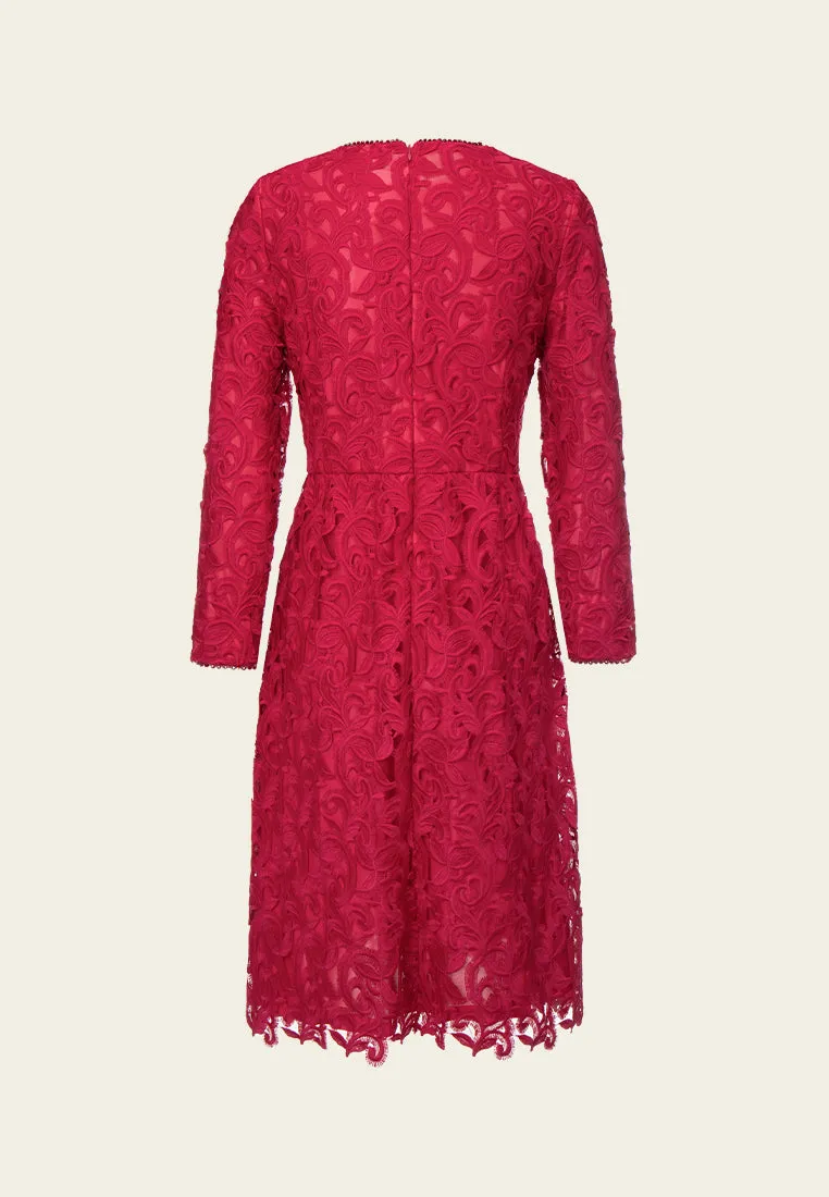 Bead-detail Hollow-carved Lace Dress Shimmer Core Wonder Core