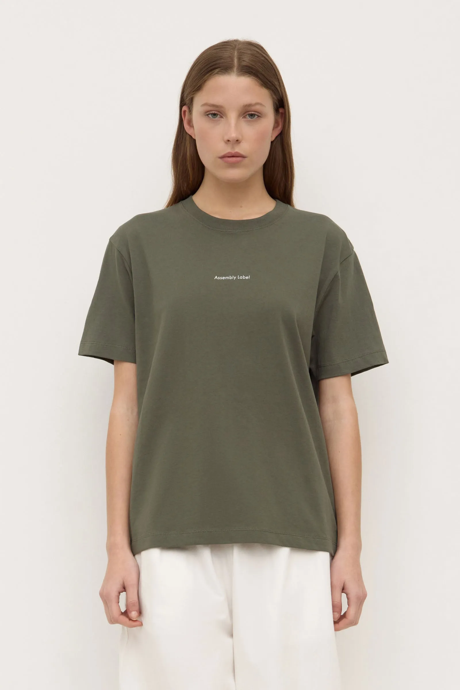 Womens Atelier Logo Tee City Casual Group Mood