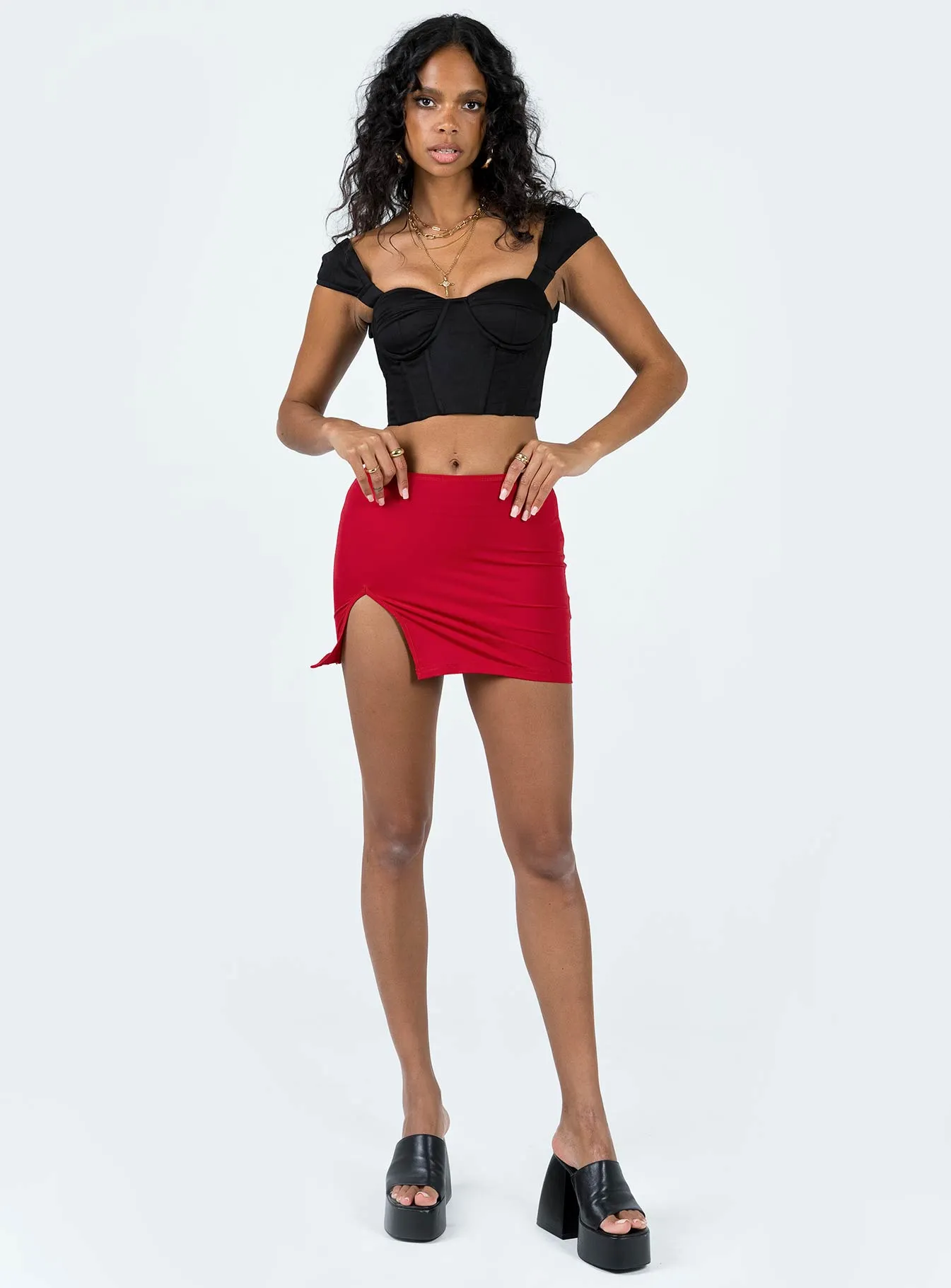 Lowell Mini Skirt Red Soft Motion
