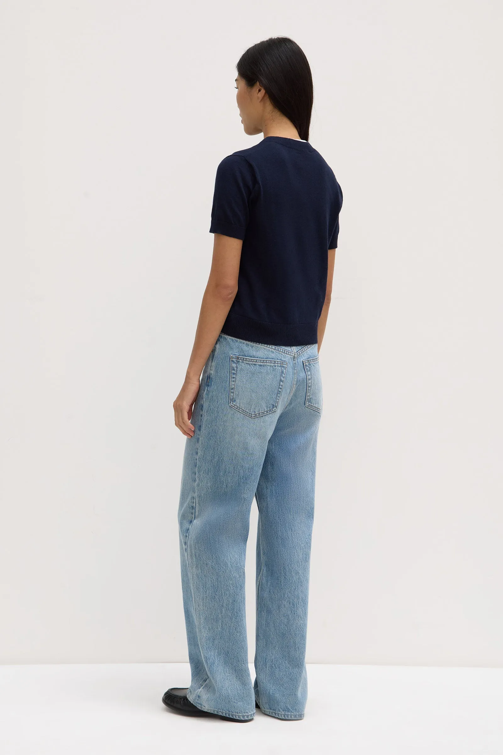 AdjustableStraps Semra Cotton Cashmere Short Sleeve Cardigan