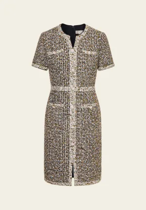 Contrasting-trim Mixed Tweed Dress Shoot Mood Tech Edge