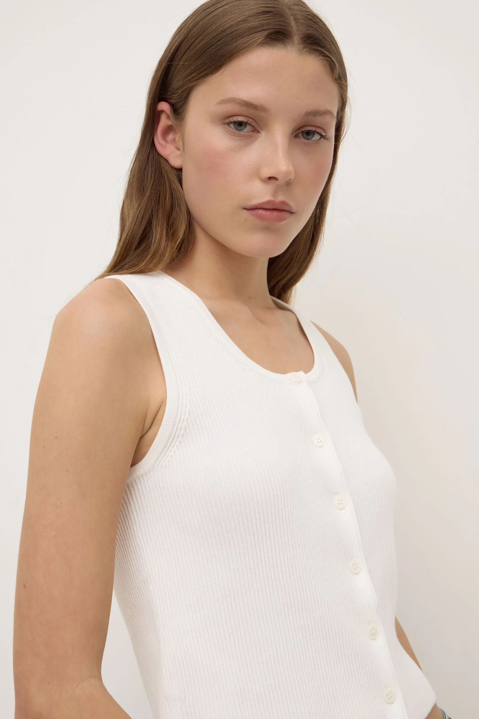 DoubleLayerReinforcement Universal Clasp Mechanism Misty Knit Top