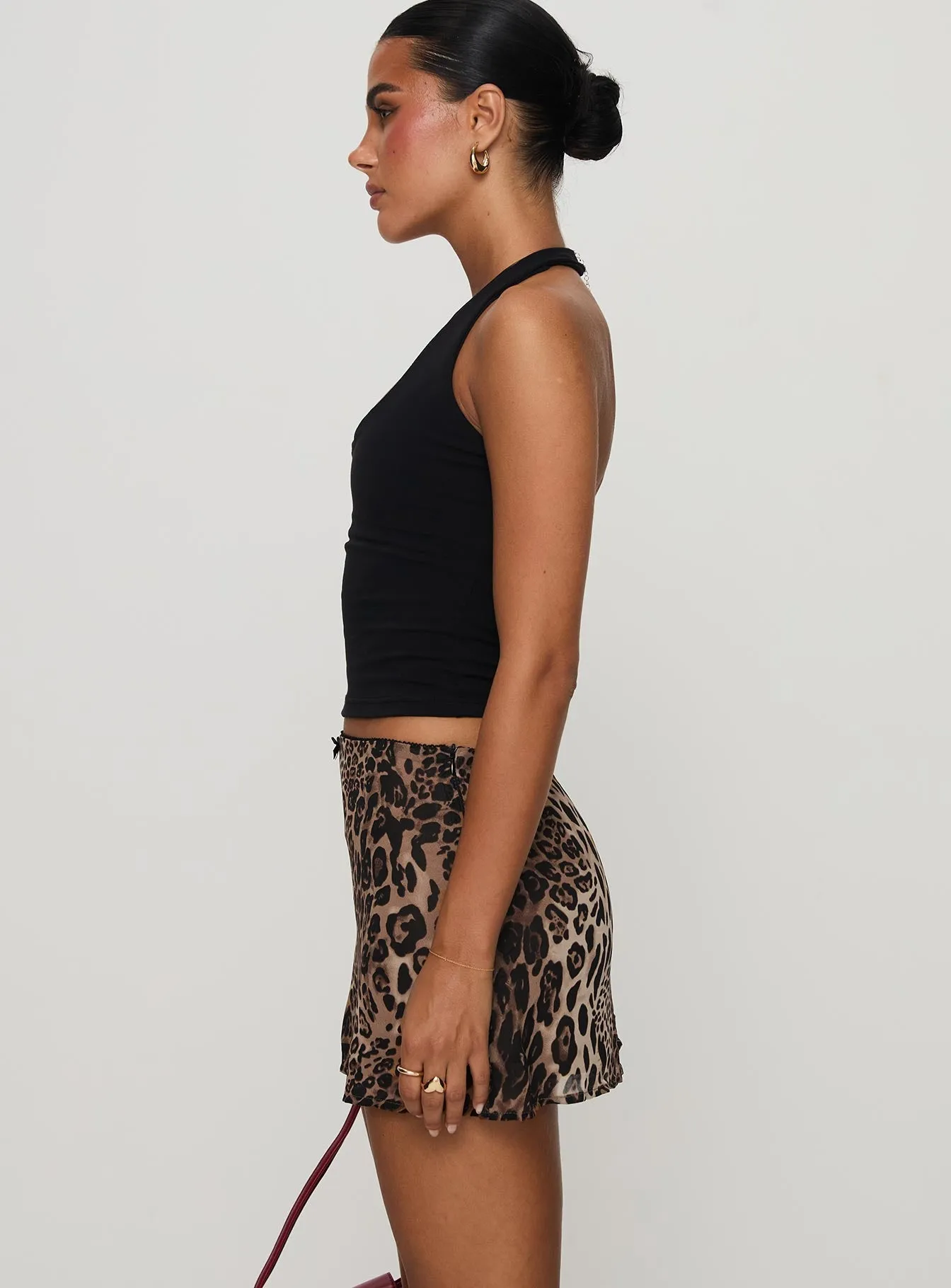 Outfit Game Tejano Mini Skirt Leopard