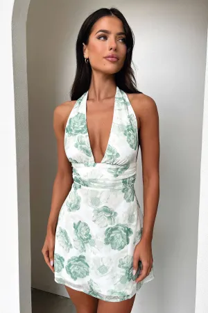 Elenor Dress - Green Floral Cozy Style Wear Weekend Ready Look