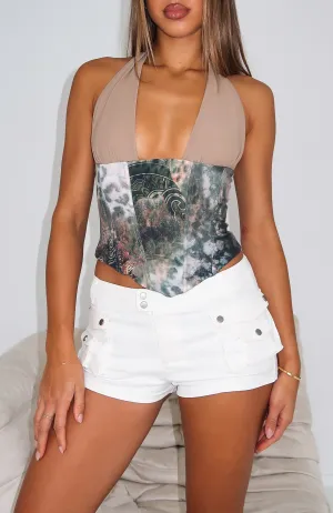 Missing Me Cargo Short Off White Street Ready Moisture Wicking Material