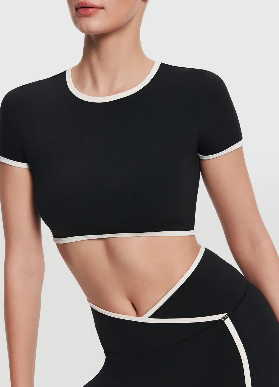 Minimalist Style Retro Style Casual Cropped T-Shirt