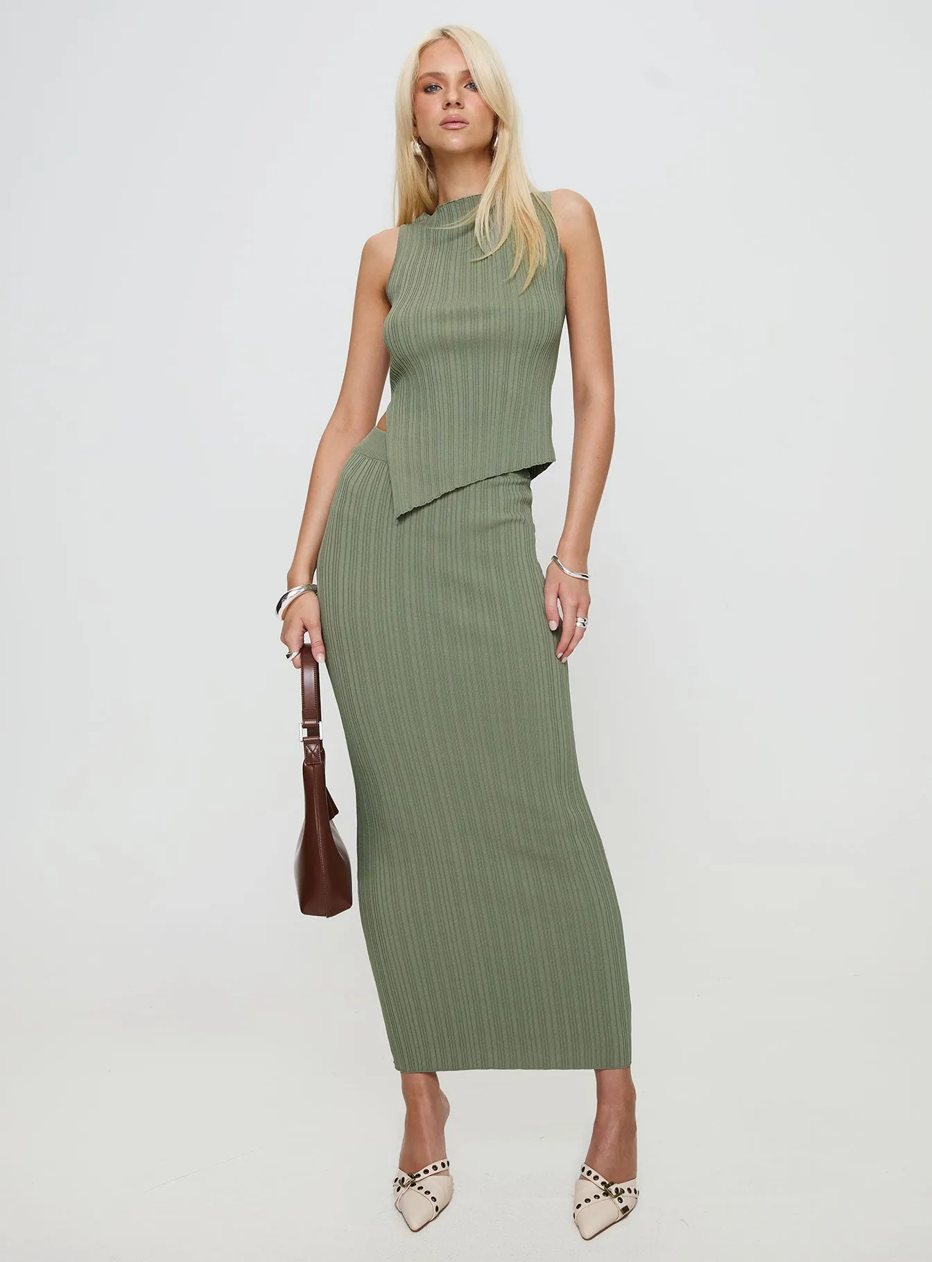 Elasticized Cuff Boutique Exclusive Basile Set Sage Green Petite
