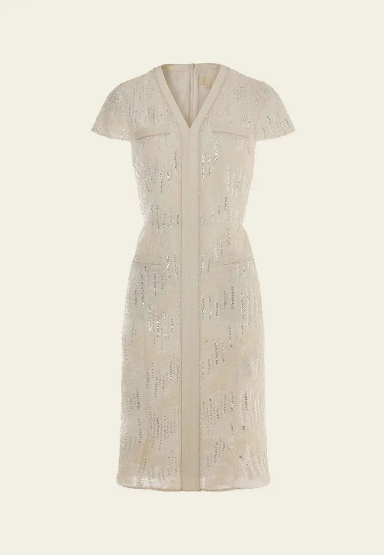 Minimal Mood Office Mood Frayed Detail Welt-pocekt Embellished Dress