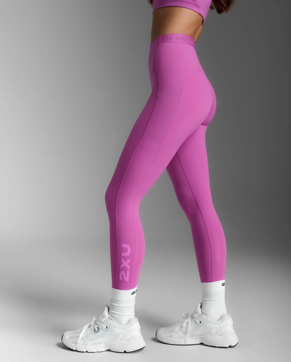 Squat Proof Indoor Exercise Motion Ease Form Stash Hi-Rise Compression Tights with Pockets