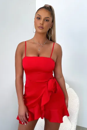 Grace Dress - Red Silk Low Bulk playful mini