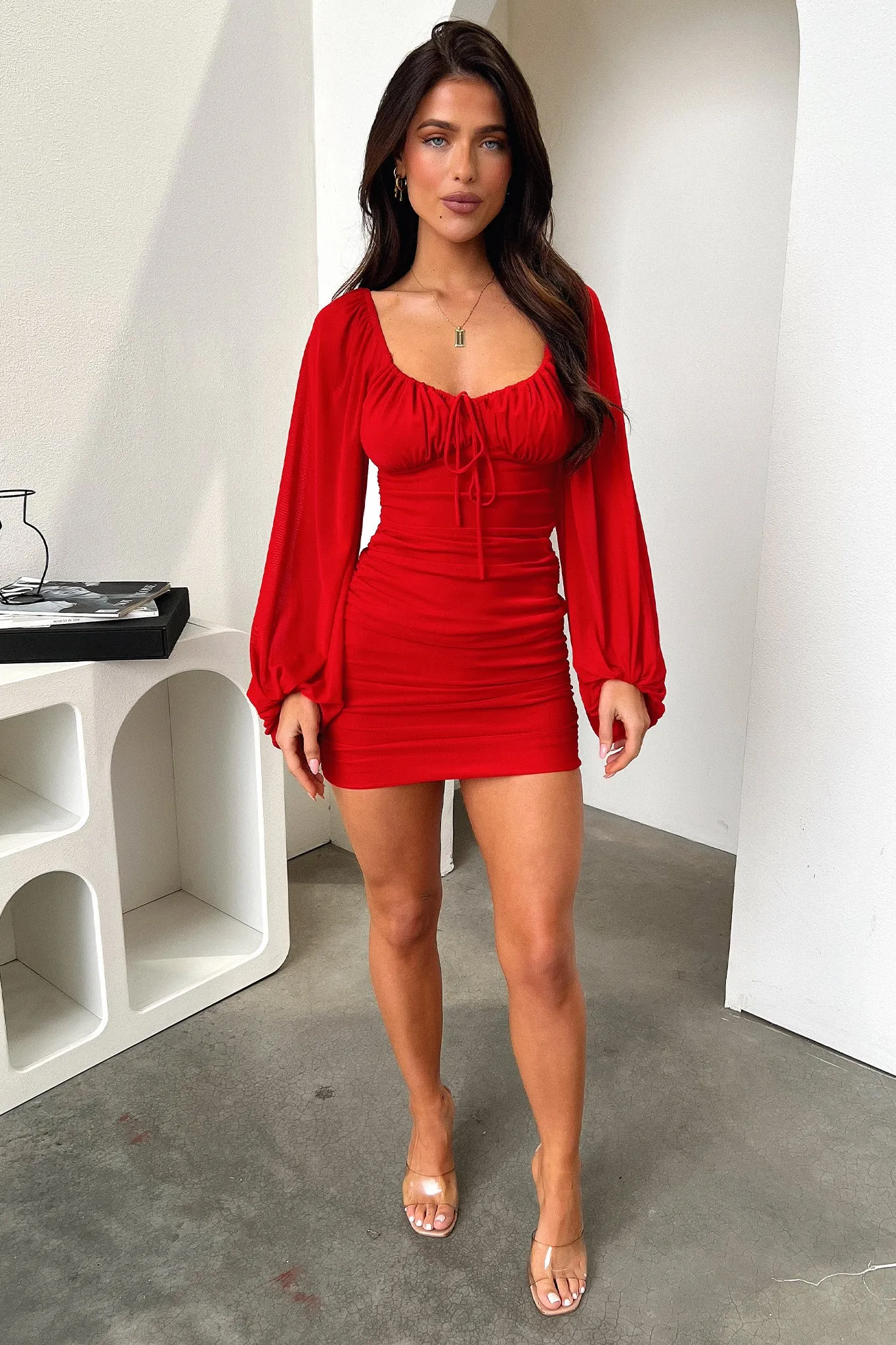 Olay Dress - Red Photo Ready Flair Mode