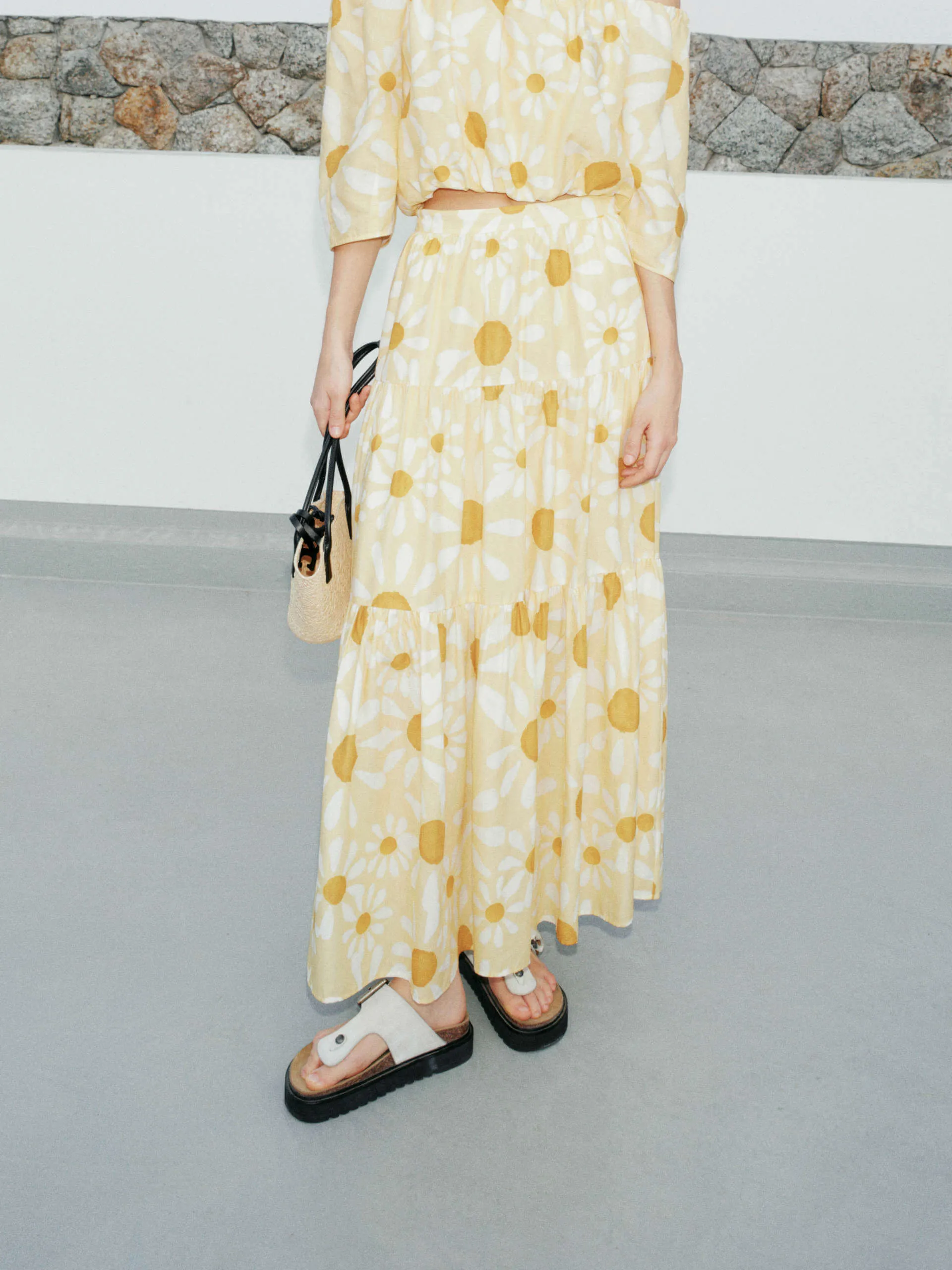 personalized option slim fit Floral Printed Maxi Skirt