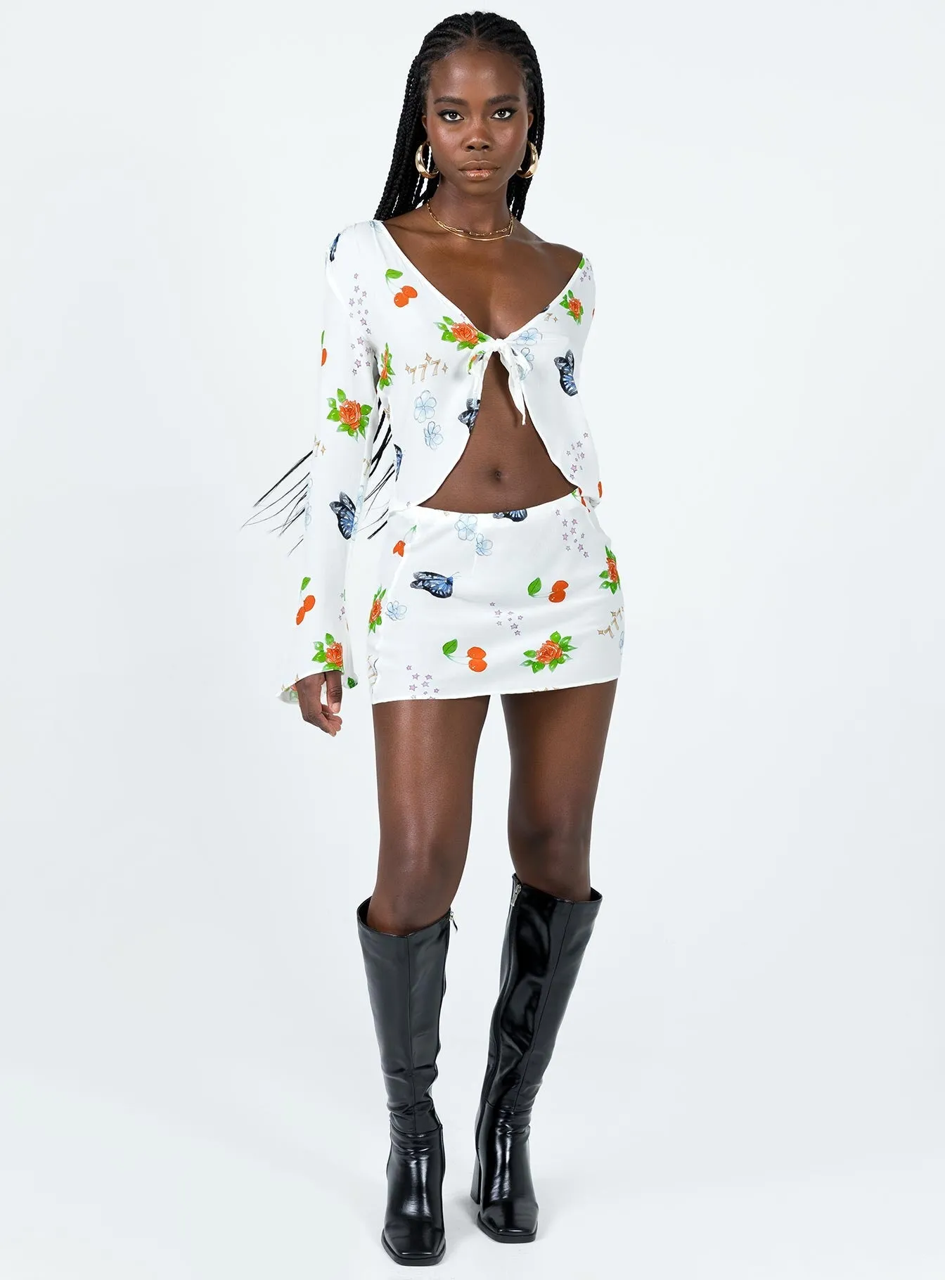Non Restrictive Fit Drawn To You Mini Skirt Multi