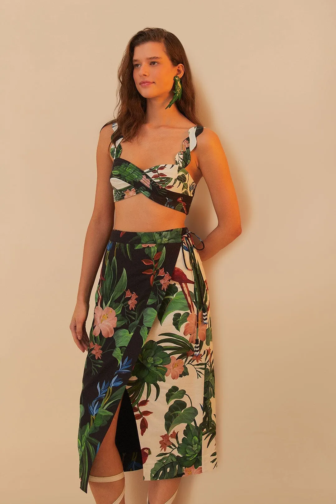 All Day Fit Mixed Midnight Macaw Fiesta LENZING? ECOVERO? Euroflax? Midi Skirt