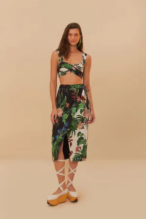 Luxury Feel Seamless construction Mixed Midnight Macaw Fiesta LENZING? ECOVERO? Euroflax? Midi Skirt