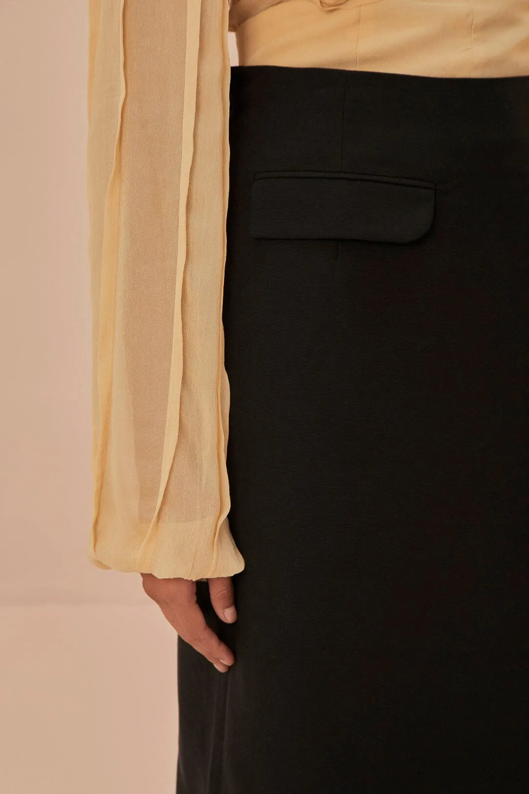 Black Midi Skirt Daily Favorite Travel Ease