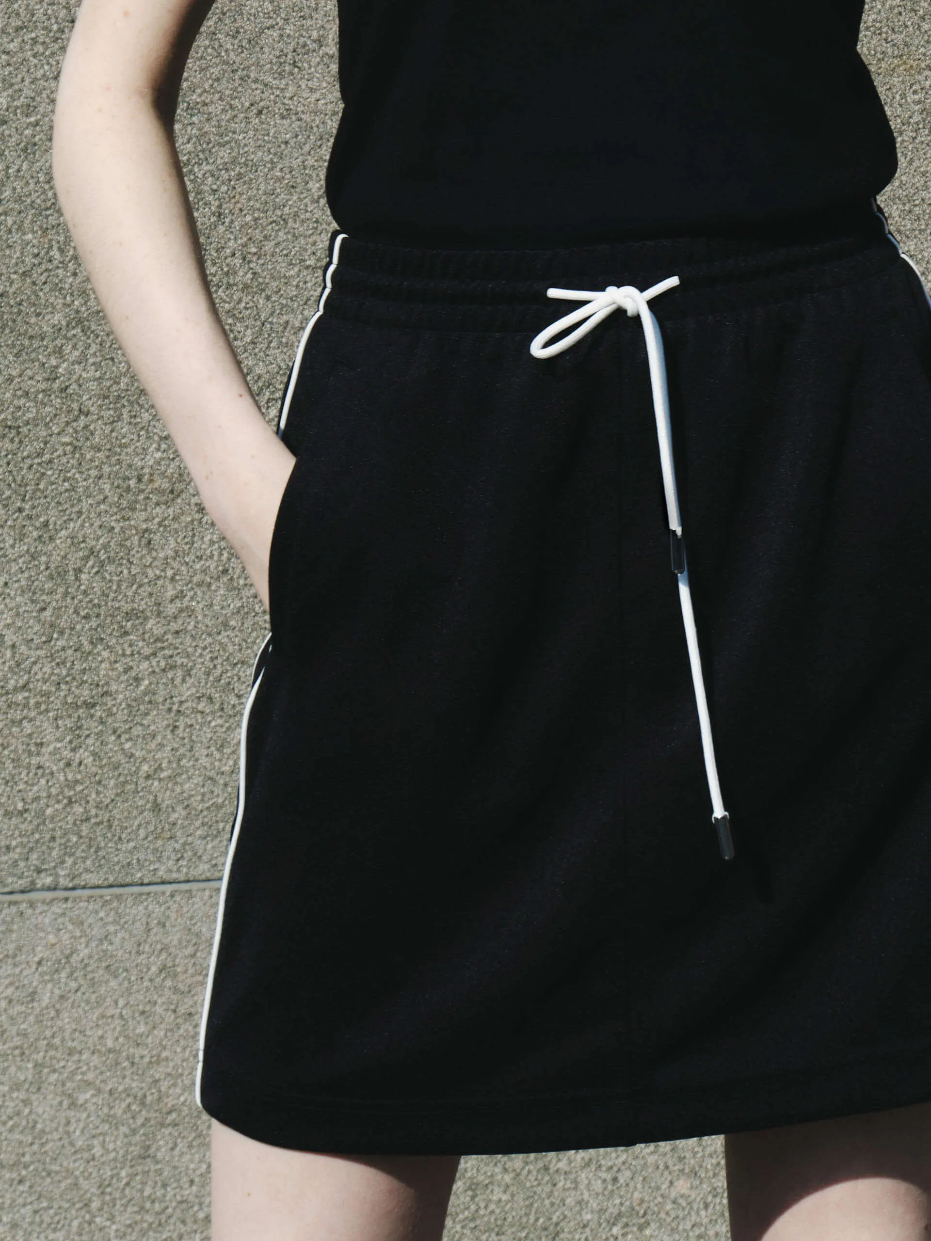 Elasticated Waist Mini Skirt Layered Design