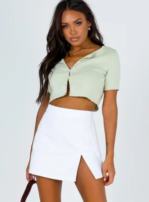 The Lola Mini Skirt White Reinforced Hemline