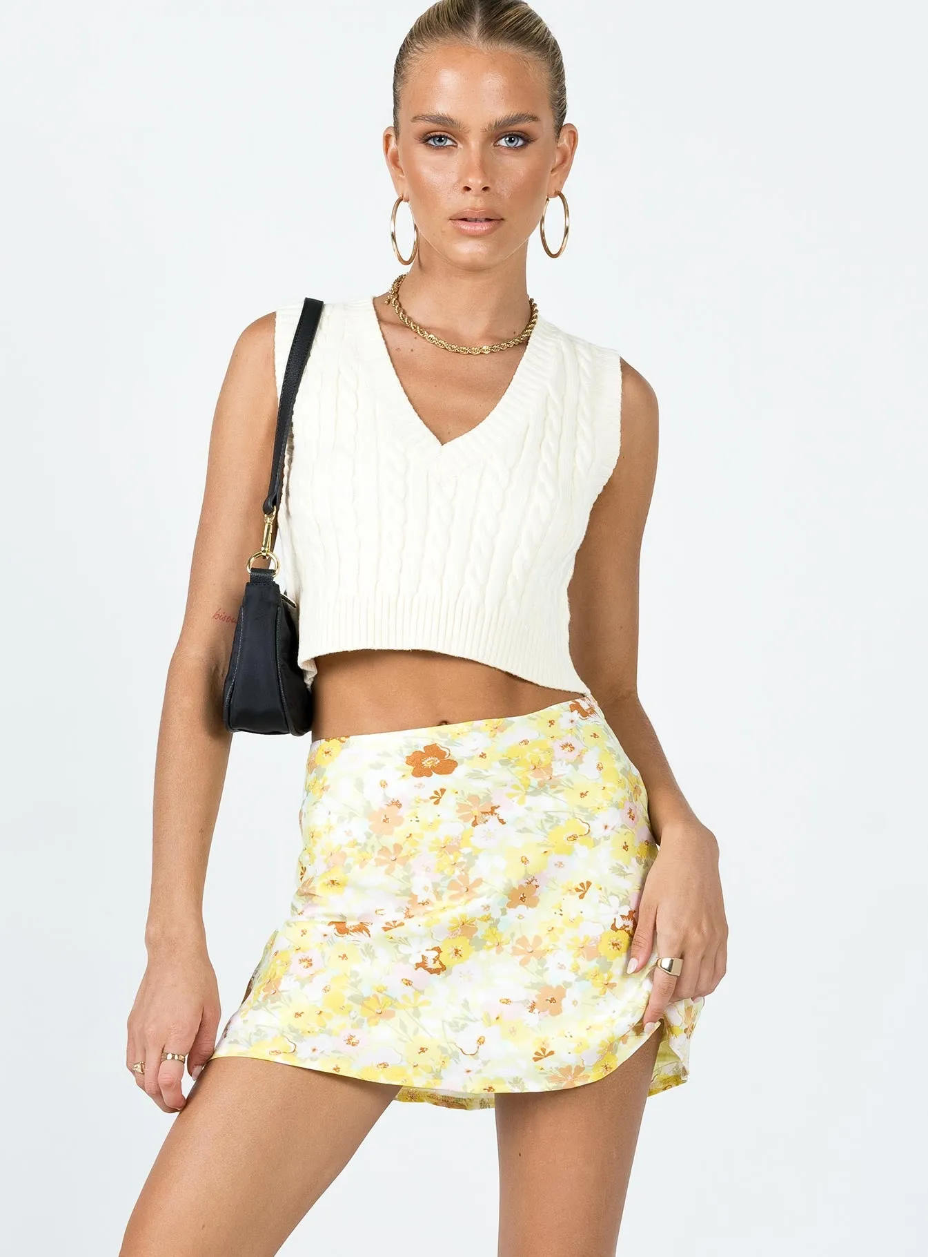 Sloane Mini Skirt Yellow natural fiber
