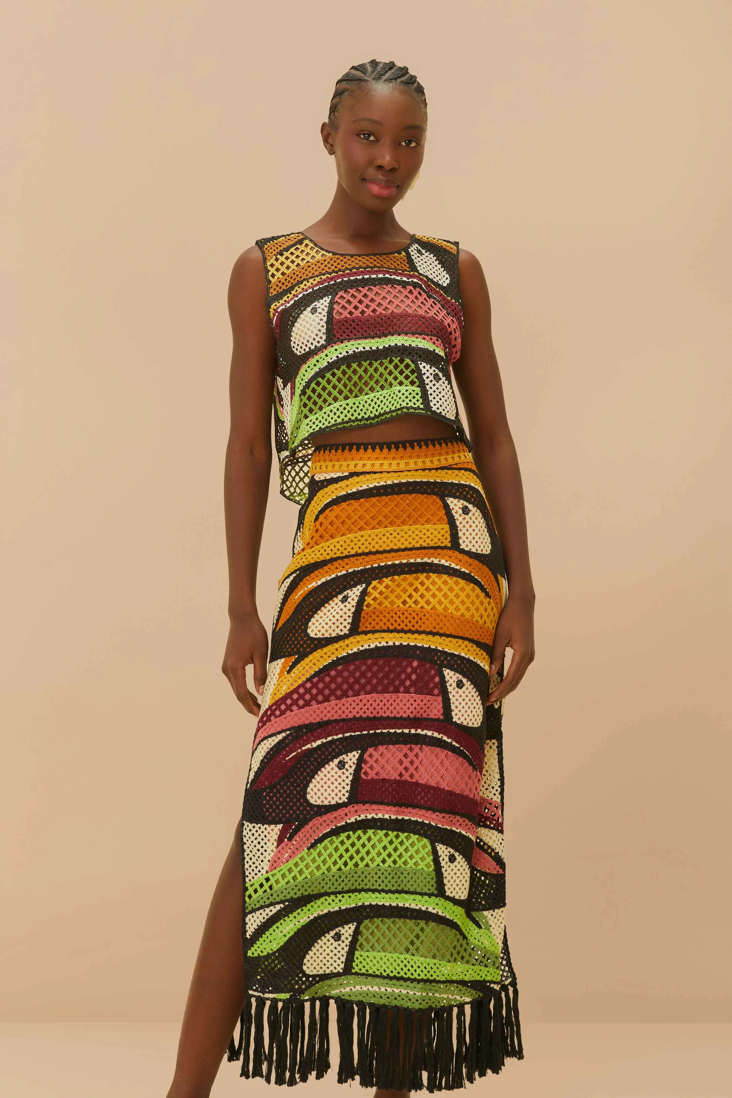 Multicolor Toucan Tree Crochet Skirt Layer Combo