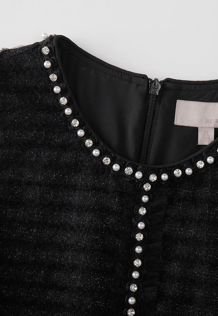 Balance Core Layered Shimmer Mesh Embellished Dress