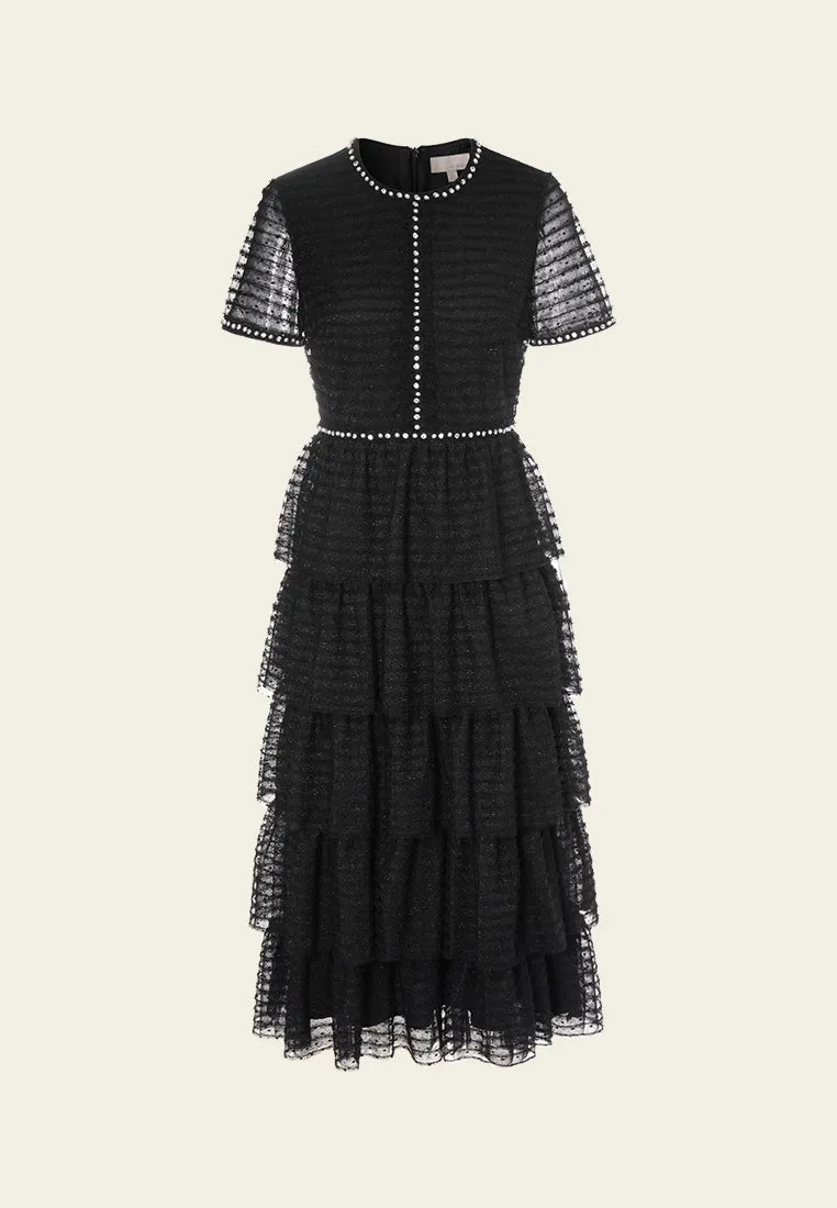 Champion Glow Layered Shimmer Mesh Embellished Dress
