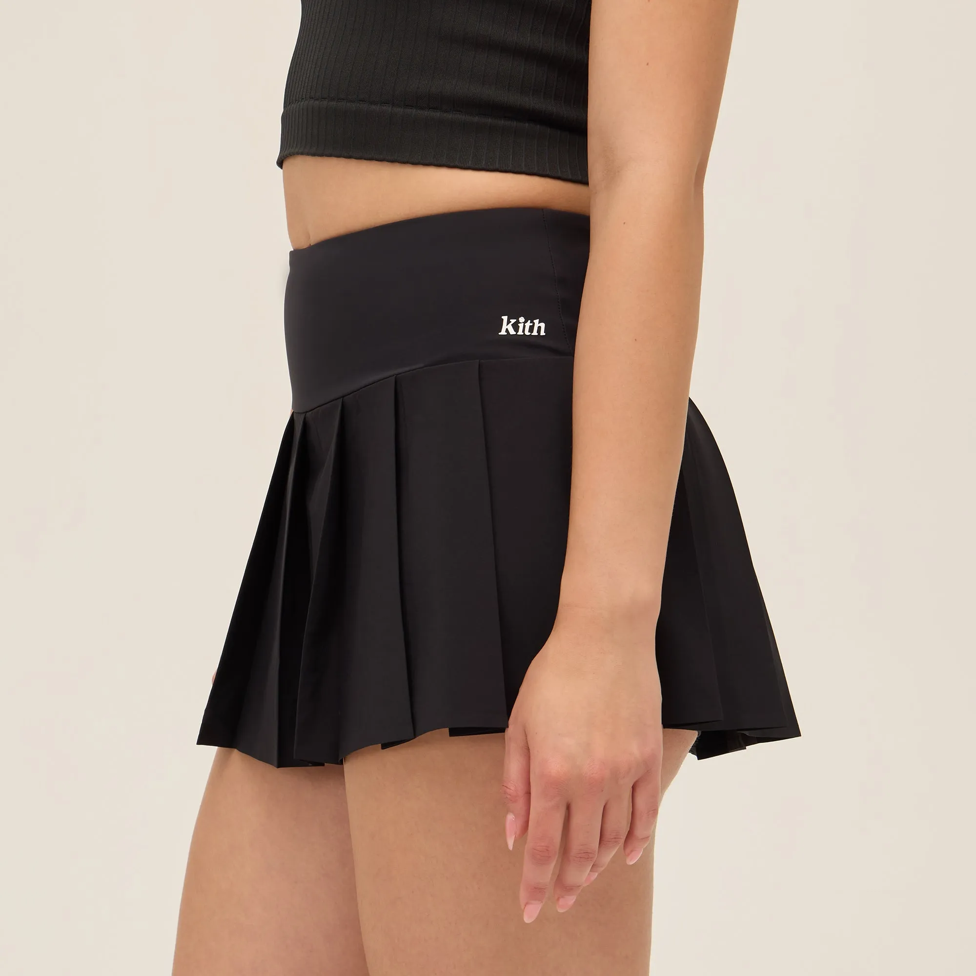 Draped Silhouette Embroidered Detail Kith Women for Wilson Eastside Tennis Skirt Light - Black