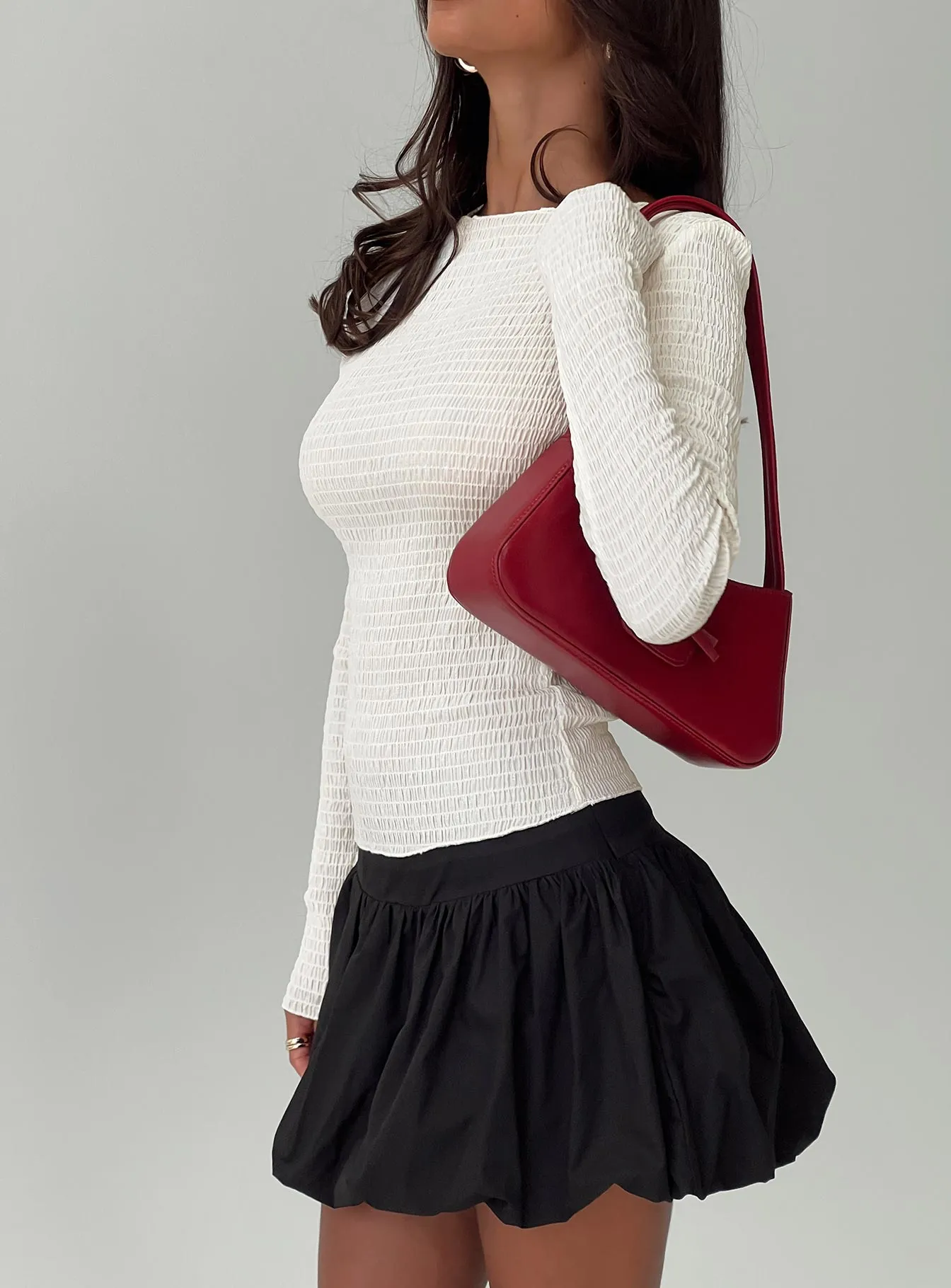Outfit Mood Marentino Bubble Hem Mini Skirt Black