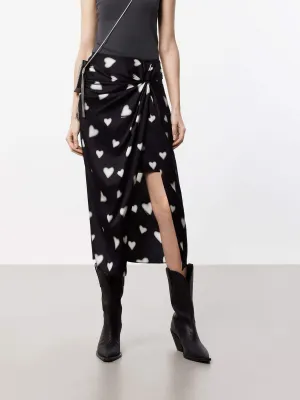 Heart Pattern Slit Skirt mix and match