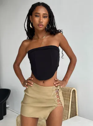 Motel Iram Skirt Tan Friction Free Innovative Fabric