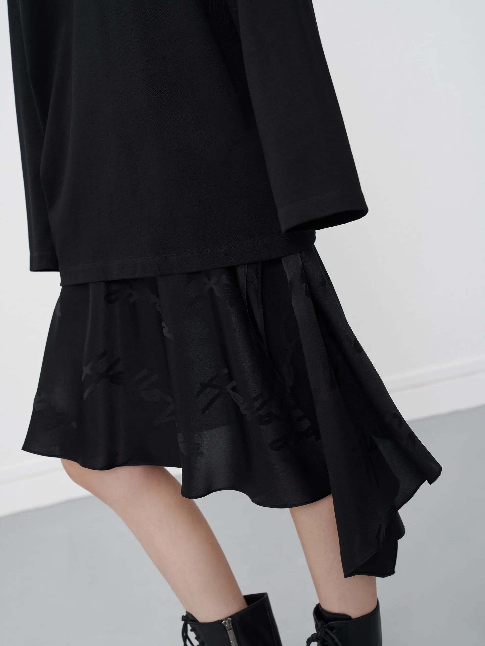 Stylist Pick Contemporary Design Asymmetric Jacquard Skirt