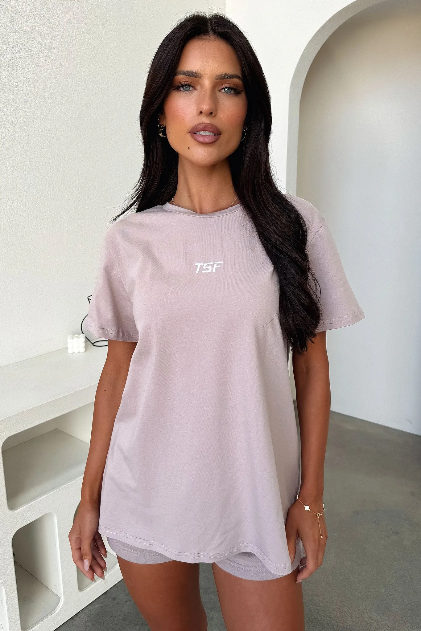 Kaztek Oversized Tee - Mocha Casual Outfit LowImpactDye