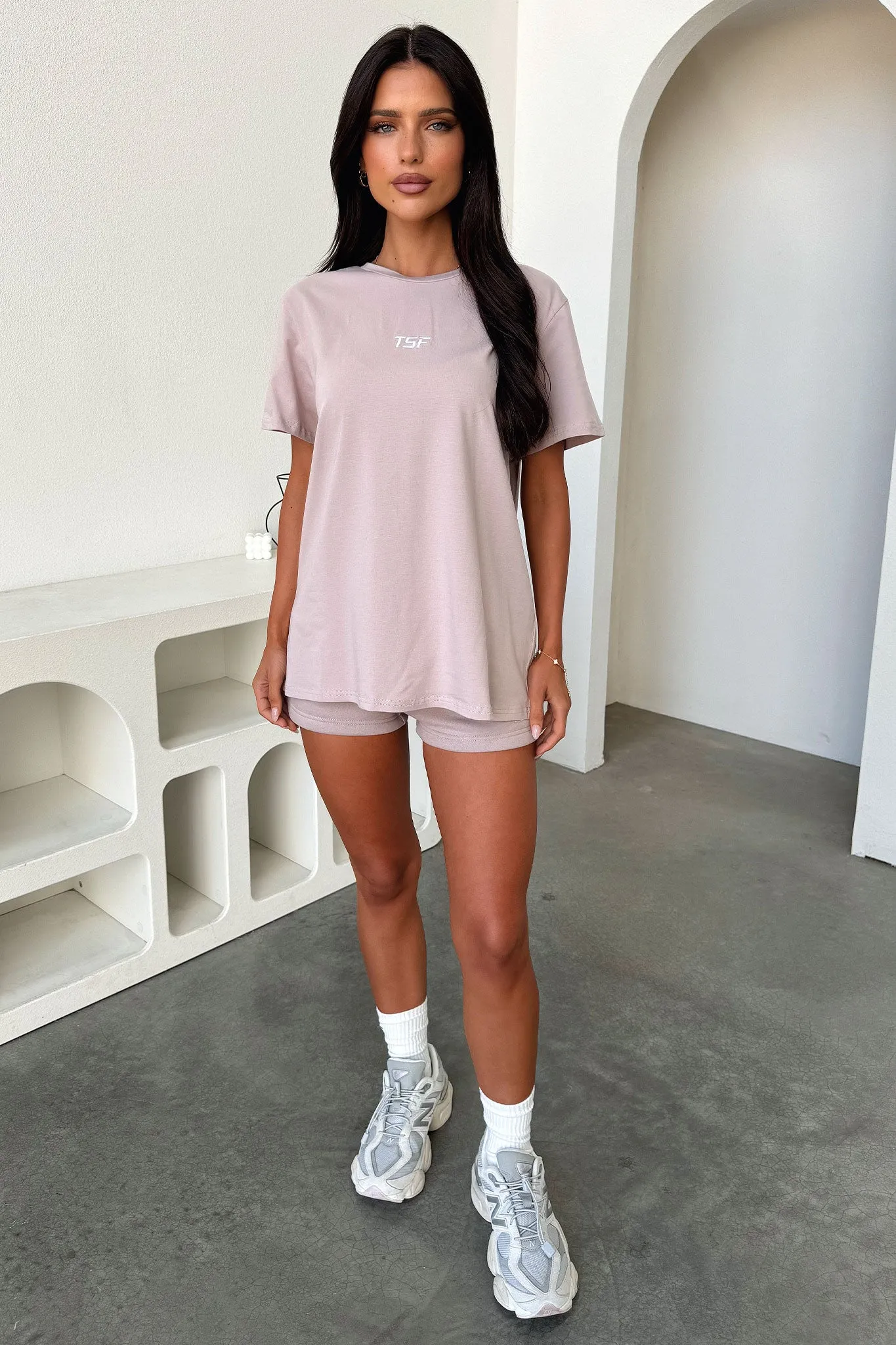 Relaxed Comfort Look Kaztek Oversized Tee - Mocha