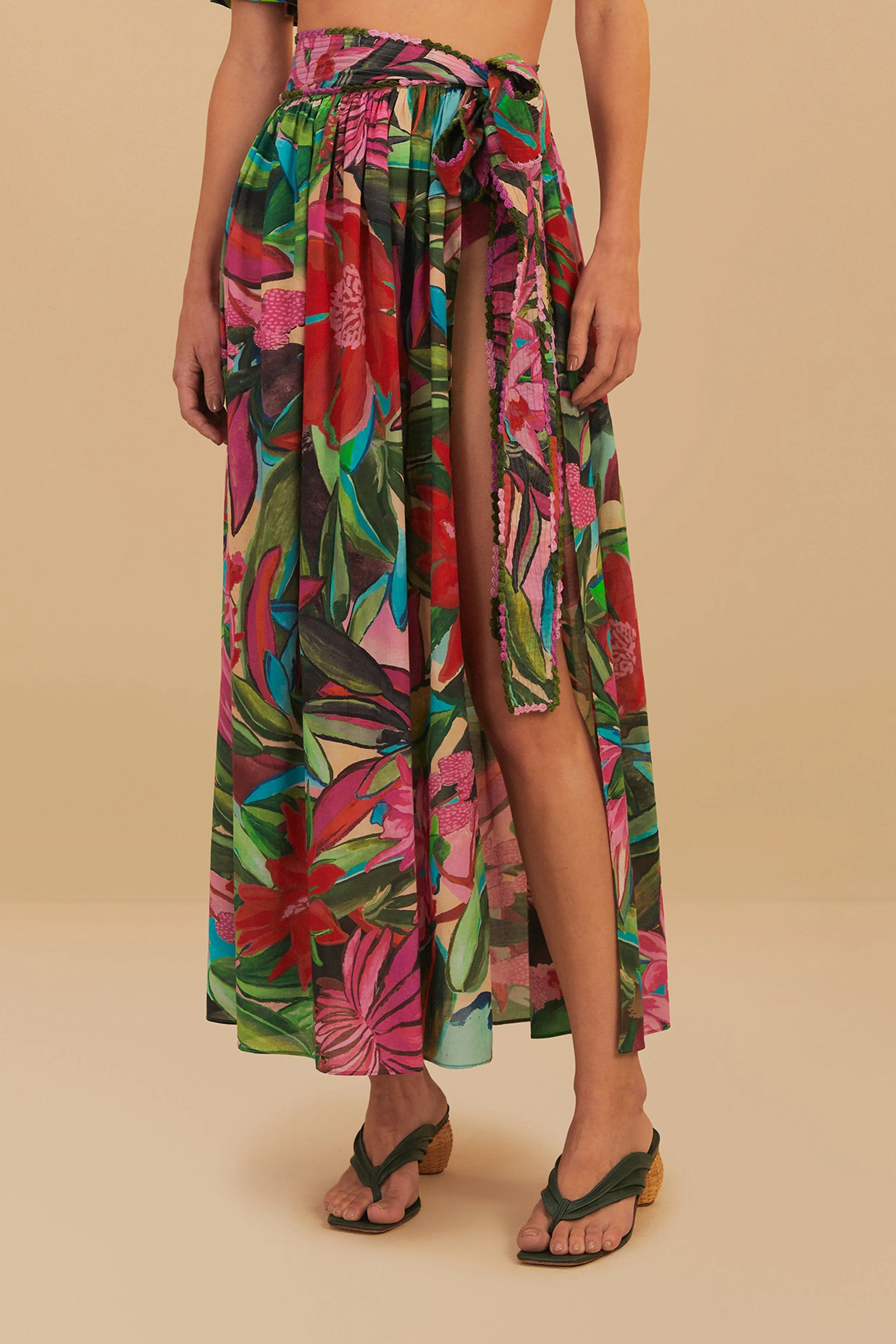 Hip Skimming Jardin De Reve Midi Skirt