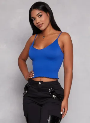 Ribbed Knit Lettuce Edge Seamless Cami Cost - savings - achieved