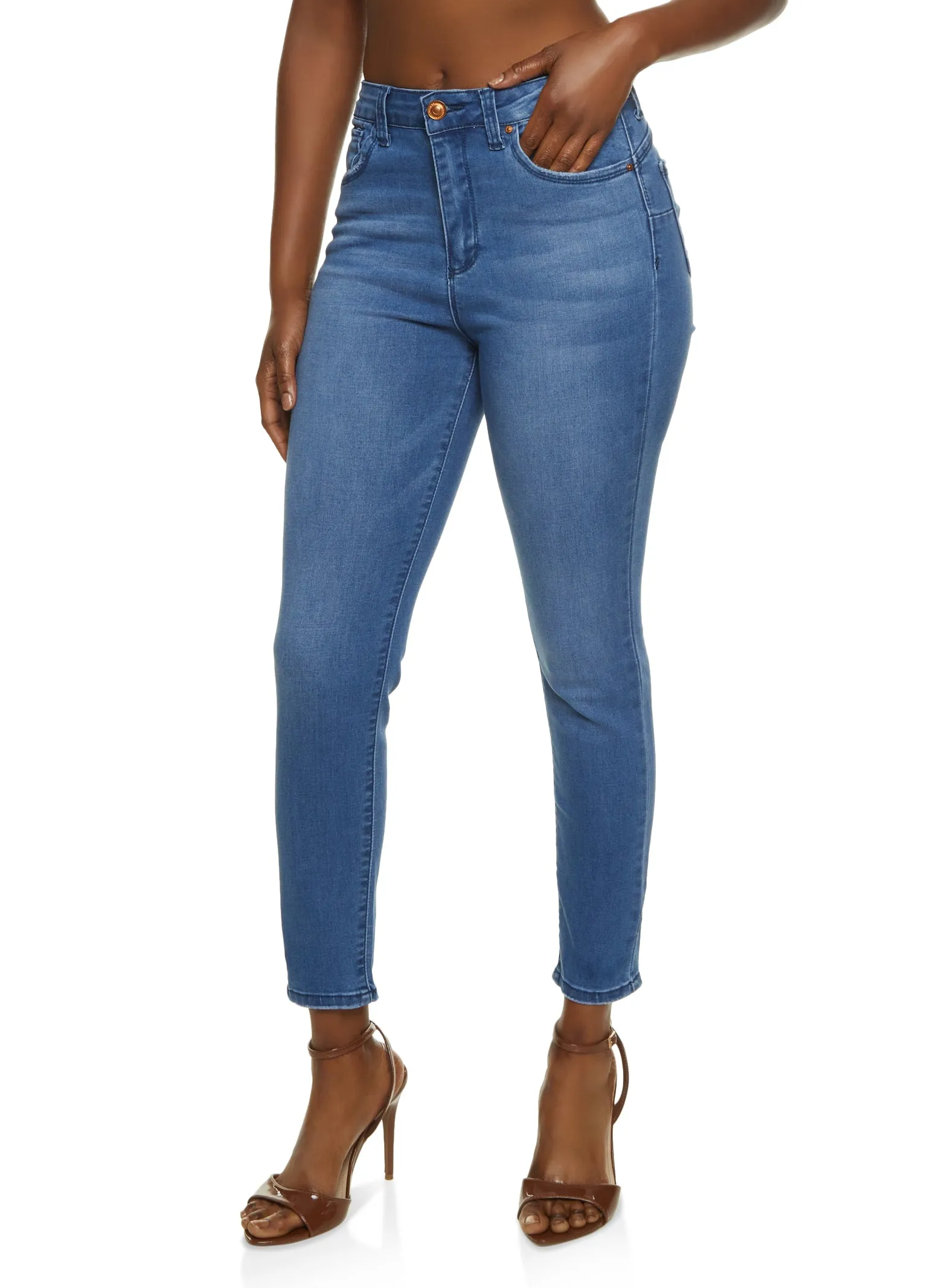 Party Look Urban Explorer WAX Solid High Waisted Skinny Jeans