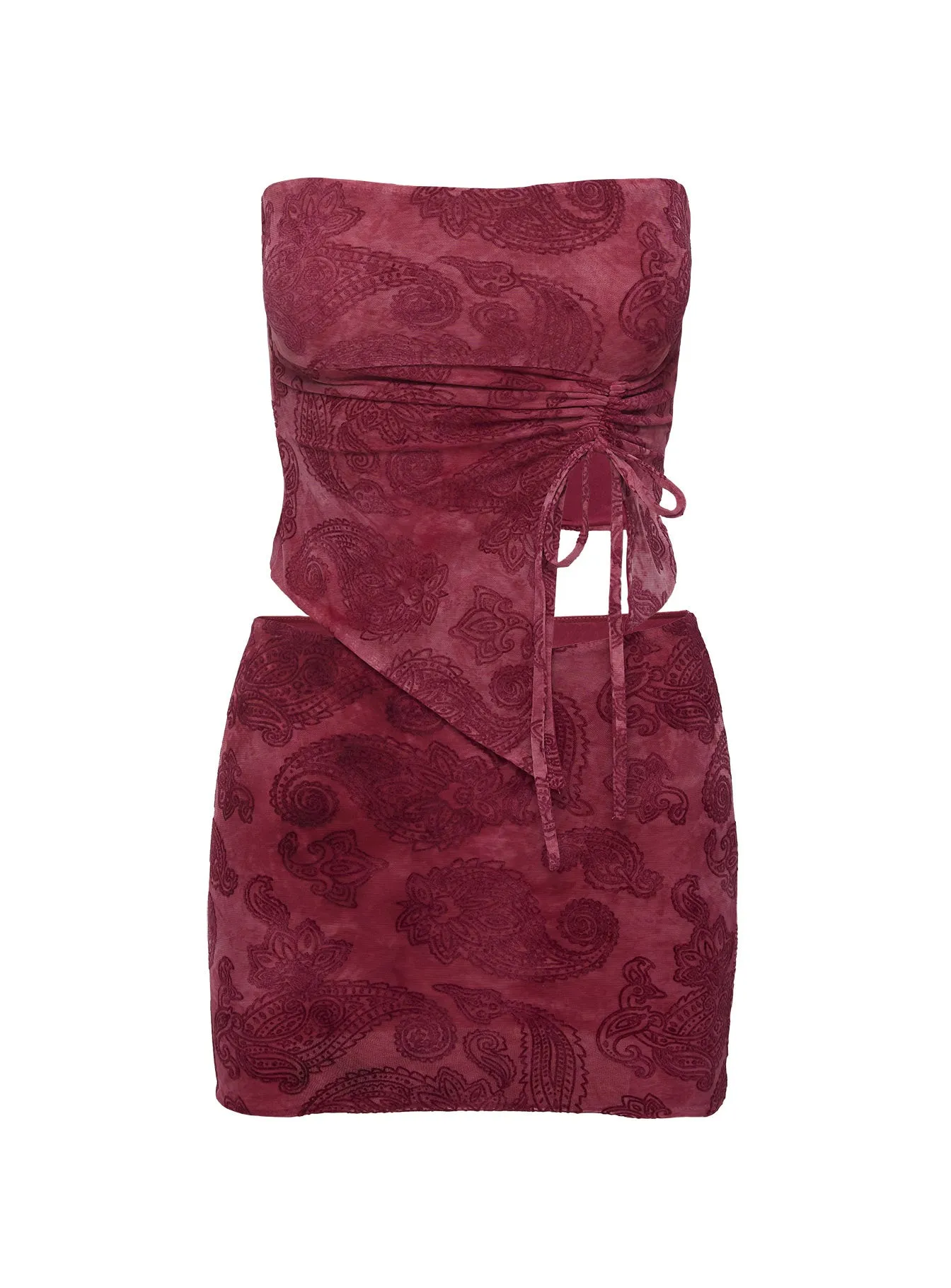 Cherry Berry Set Burgundy Cozy Finish Diagonal Slit