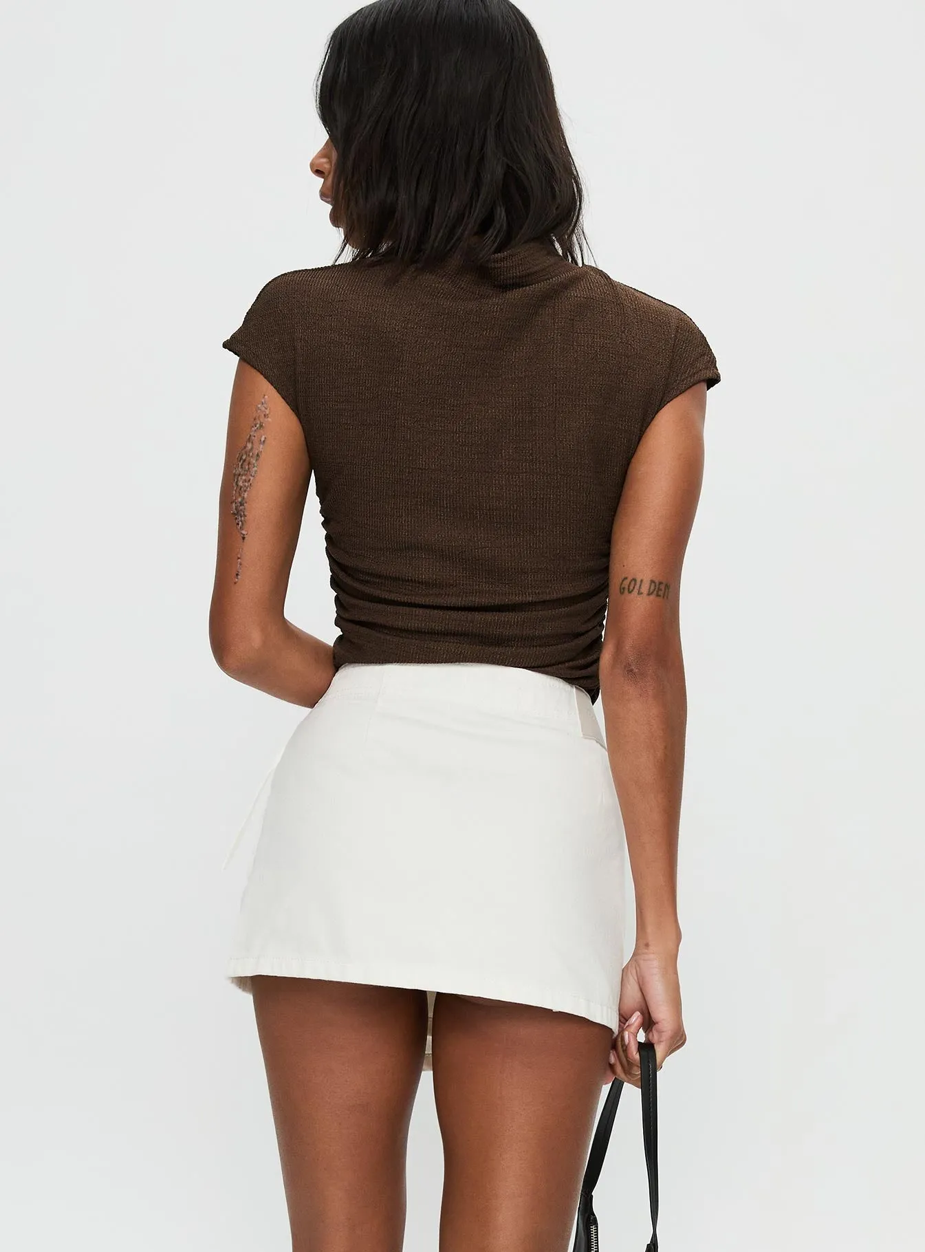Elinora Wrap Mini Skirt White Easy Movement
