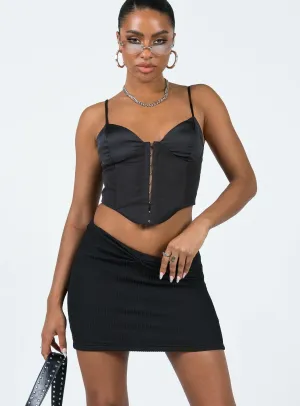 Fitted Cut Berrima Mini Skirt Black