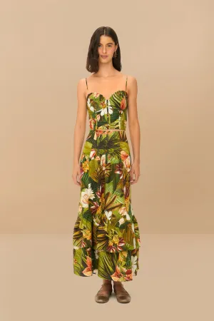 Signature Line Subtle Details Multicolor Botanical Forest LENZING? ECOVERO? Euroflax? Midi Skirt