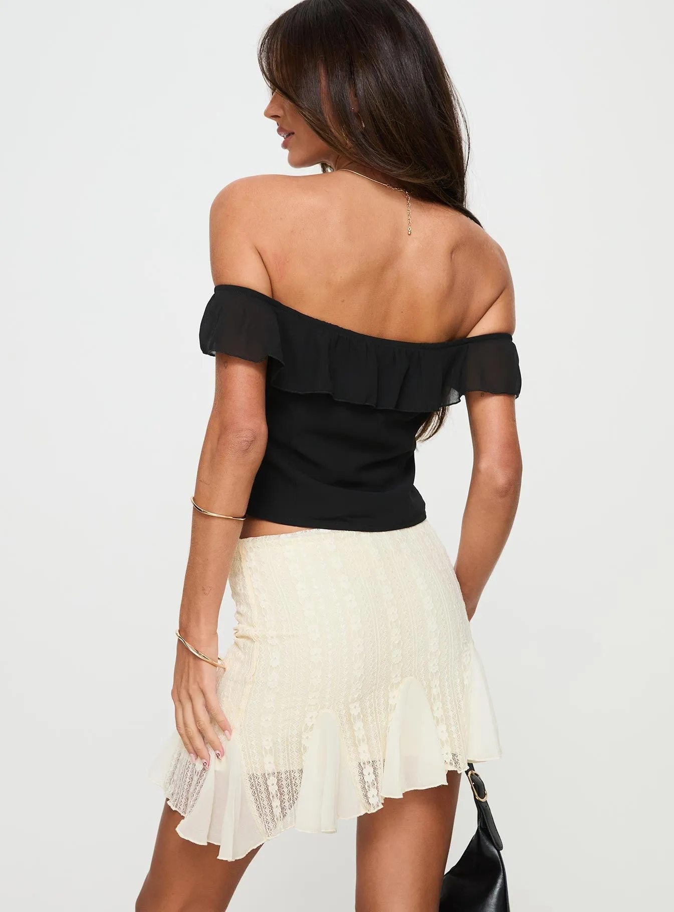 Call Me Crazy Lace Mini Skirt Cream Everyday Wear