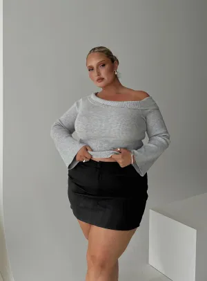Detachable Tie Bold Details Stafford Low Rise Mini Skirt Black Curve