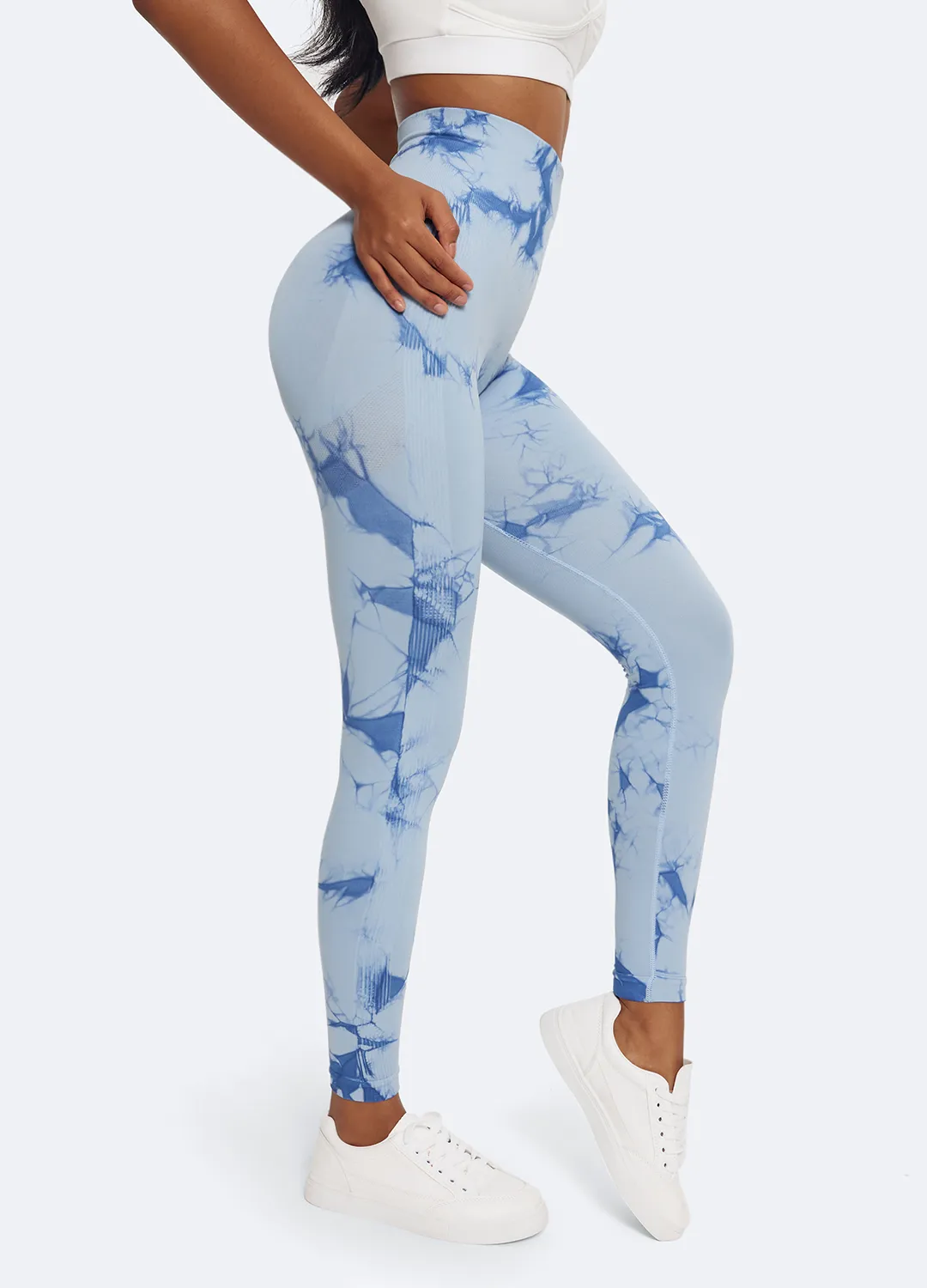 Travel Outfit Unisex Style Body Shaping Tie Dye Leggings with Push-Up
