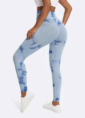 Tie Dye Leggings with Push-Up Sleek Fabric City Walk Soft Touch